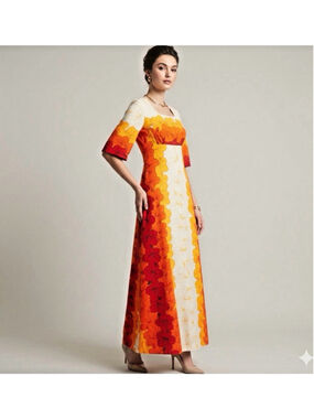Ui-Maikai Vintage 60's 70's Hawaiian Floral Maxi Dress